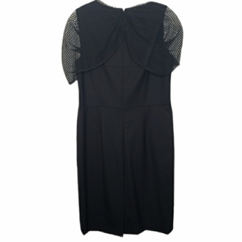Ports 1961 black sheath dress with sheer overlay